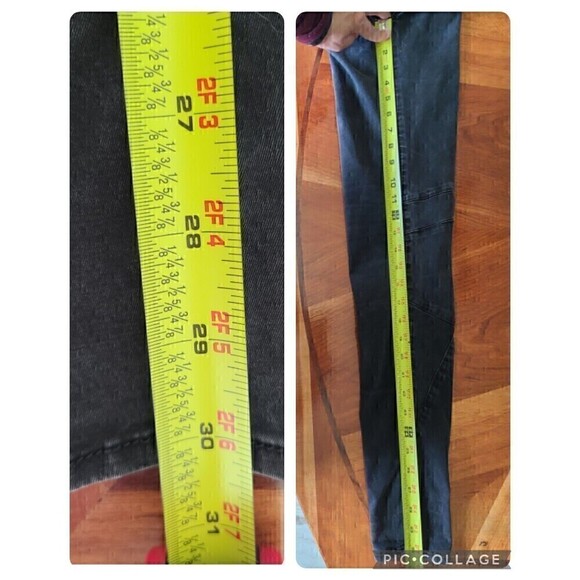 Chevignon Women Skinny Moto Jeans Size 8 Tall Grunge Edgy Punk Reinforced Knee - Picture 12 of 12